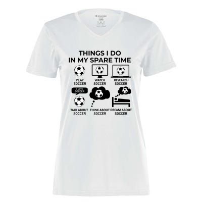 Things I Do In My Spare Time Soccer Women's Momentum V-Neck T-Shirt