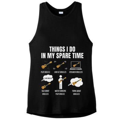 Things I Do In My Spare Time Ukulele Player Ladies PosiCharge Tri-Blend Wicking Tank