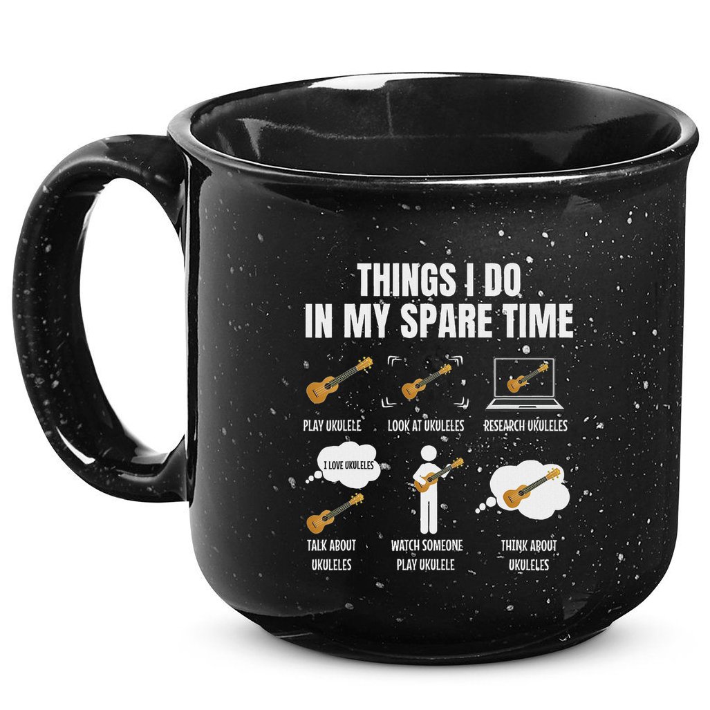 Things I Do In My Spare Time Ukulele Player 15oz Campfire Ceramic Mug