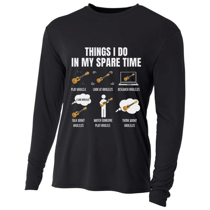 Things I Do In My Spare Time Ukulele Player Cooling Performance Long Sleeve Crew