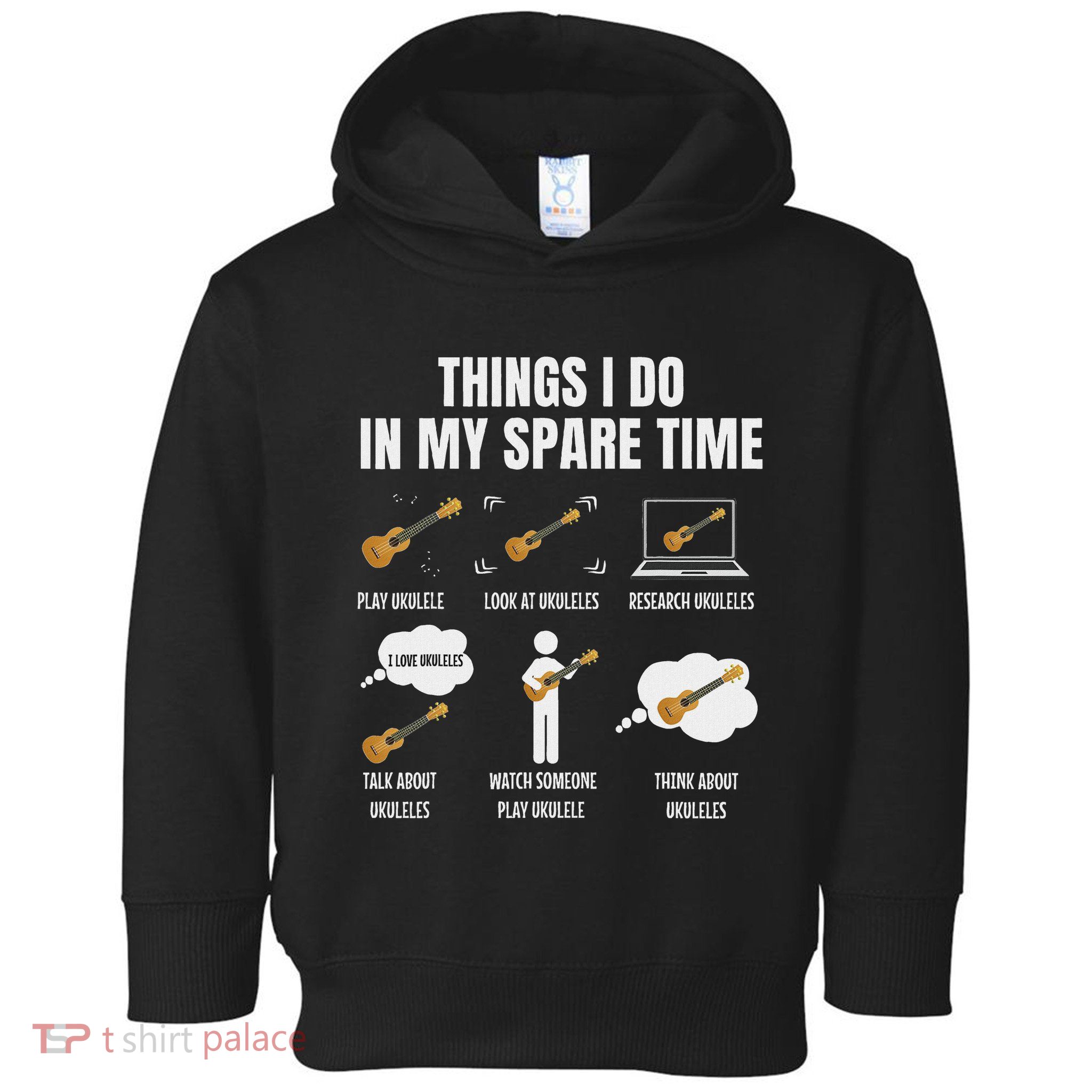 Things I Do In My Spare Time Ukulele Player Toddler Hoodie