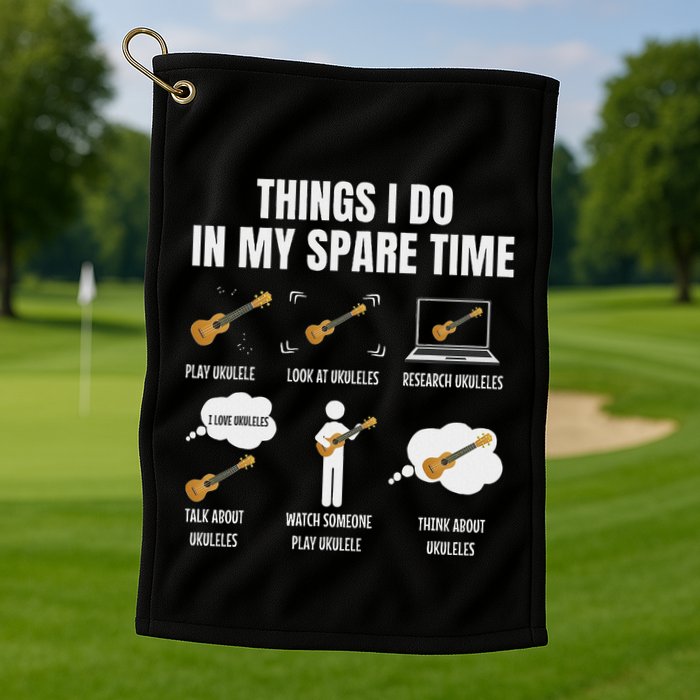 Things I Do In My Spare Time Ukulele Player Golf Towel