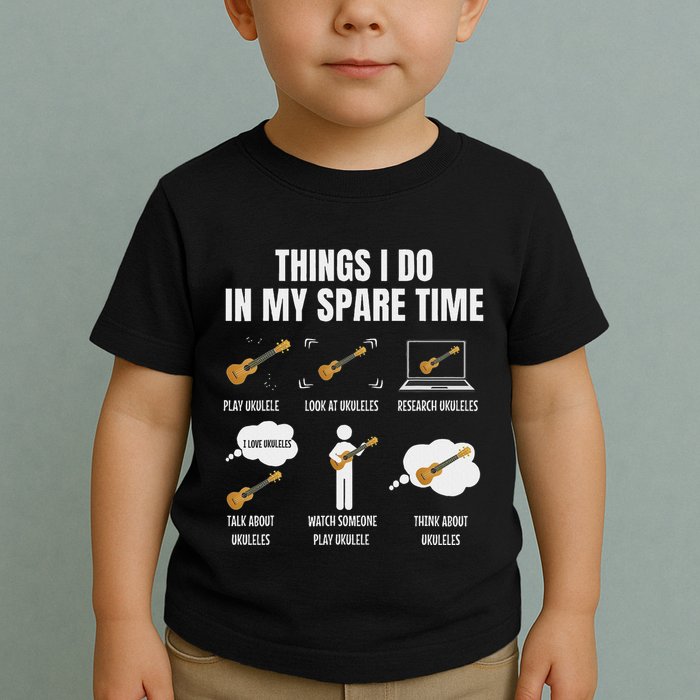 Things I Do In My Spare Time Ukulele Player Toddler T-Shirt