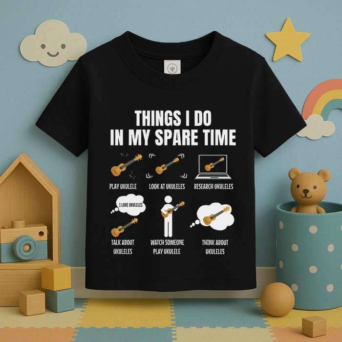 Things I Do In My Spare Time Ukulele Player Toddler T-Shirt