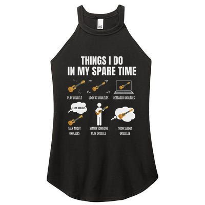 Things I Do In My Spare Time Ukulele Player Women's Perfect Tri Rocker Tank