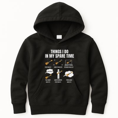 Things I Do In My Spare Time Ukulele Player Kids Hoodie