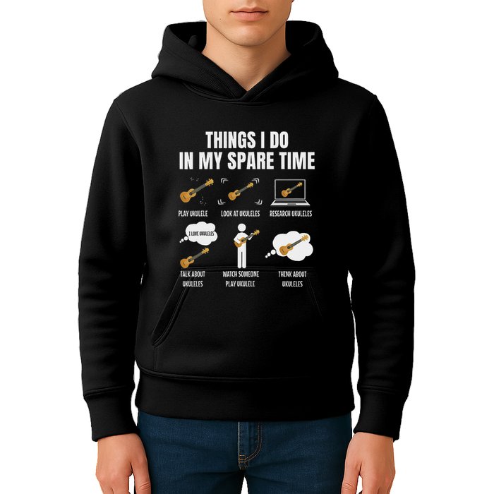 Things I Do In My Spare Time Ukulele Player Kids Hoodie