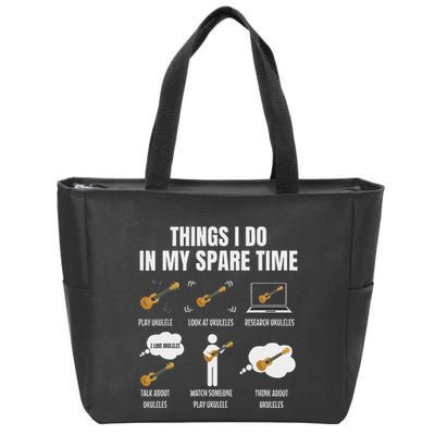 Things I Do In My Spare Time Ukulele Player Zip Tote Bag