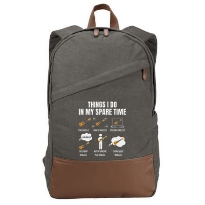 Things I Do In My Spare Time Ukulele Player Cotton Canvas Backpack