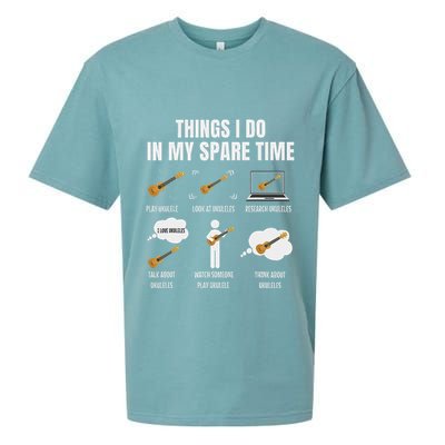 Things I Do In My Spare Time Ukulele Player Sueded Cloud Jersey T-Shirt