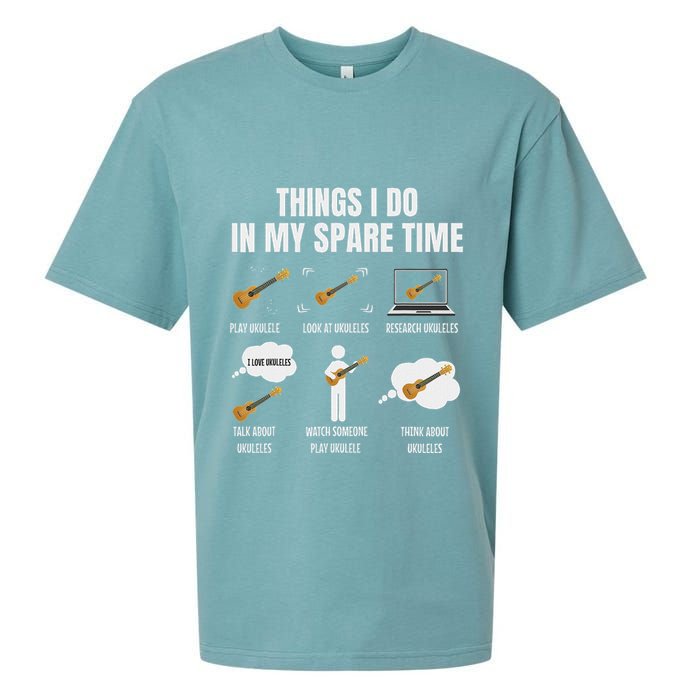 Things I Do In My Spare Time Ukulele Player Sueded Cloud Jersey T-Shirt
