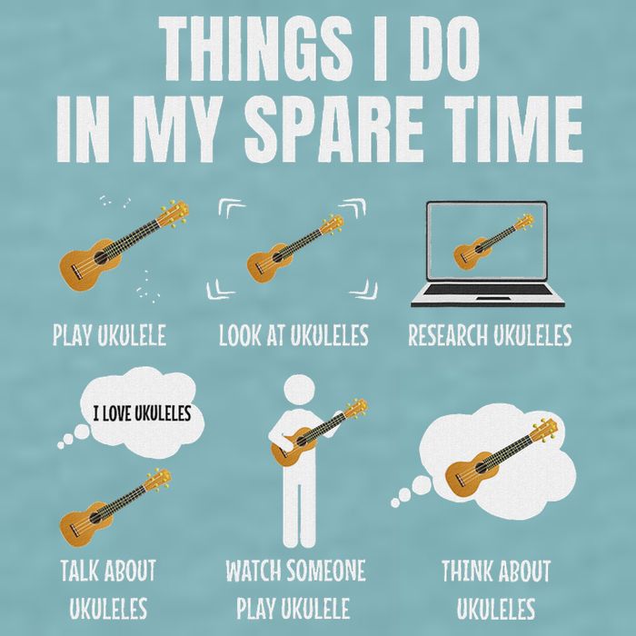 Things I Do In My Spare Time Ukulele Player Sueded Cloud Jersey T-Shirt