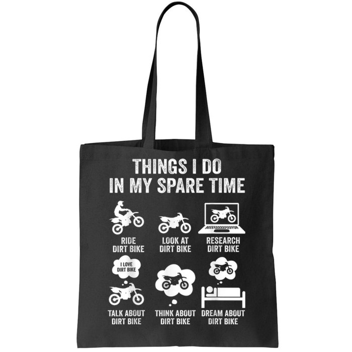 Things I Do In My Spare Time Funny Dirt Bike Motocross Biker Tote Bag