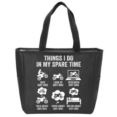 Things I Do In My Spare Time Funny Dirt Bike Motocross Biker Zip Tote Bag