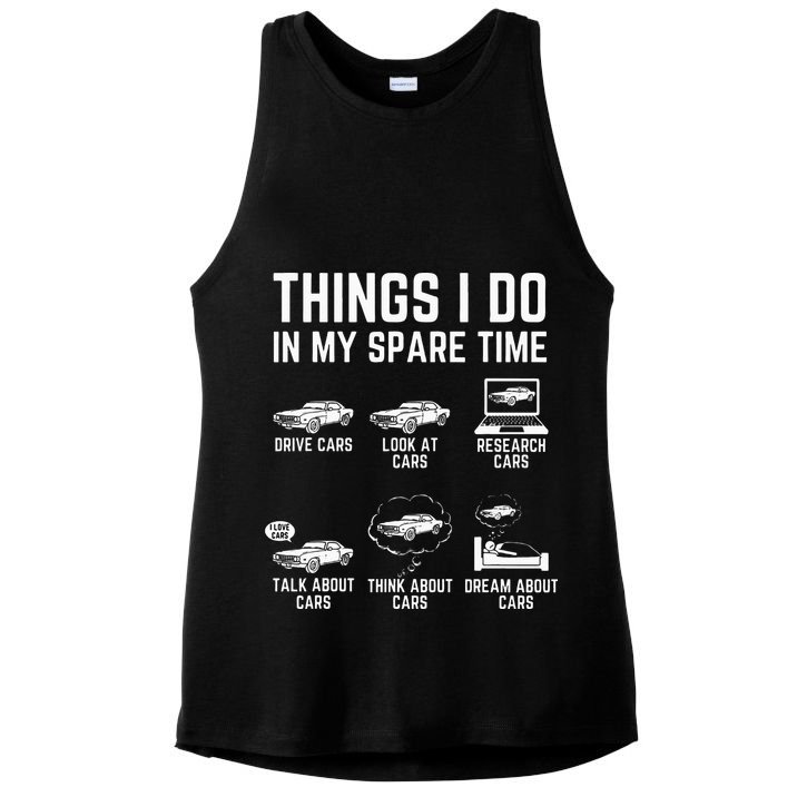 Things I Do In My Spare Time Funny Car Guy Car Enthusiast Ladies PosiCharge Tri-Blend Wicking Tank