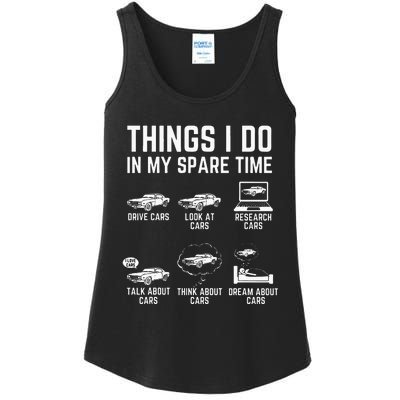 Things I Do In My Spare Time Funny Car Guy Car Enthusiast Ladies Essential Tank