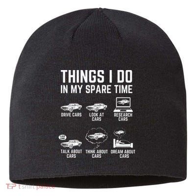 Things I Do In My Spare Time Funny Car Guy Car Enthusiast Sustainable Beanie