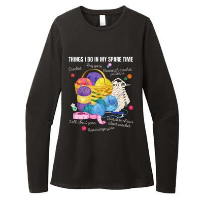 Things I Do In My Spare Time Crochet Lovers Arts And Crafts Womens CVC Long Sleeve Shirt