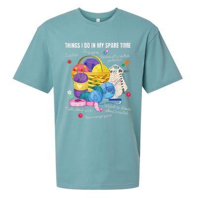 Things I Do In My Spare Time Crochet Lovers Arts And Crafts Sueded Cloud Jersey T-Shirt