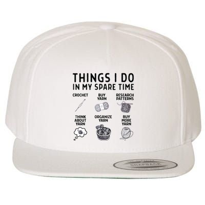 Things I Do In My Spare Time Crochet Wool Snapback Cap