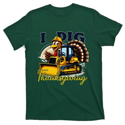 Turkey I Dig Thanksgiving Bulldozer Little Thanksgiving T-Shirt