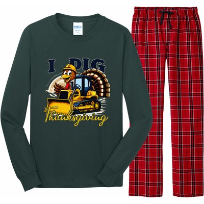 Turkey I Dig Thanksgiving Bulldozer Little Thanksgiving Long Sleeve Pajama Set