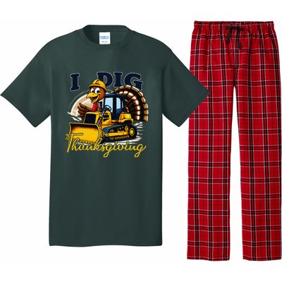 Turkey I Dig Thanksgiving Bulldozer Little Thanksgiving Pajama Set