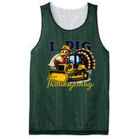 Turkey I Dig Thanksgiving Bulldozer Little Thanksgiving Mesh Reversible Basketball Jersey Tank