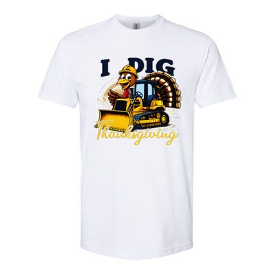 Turkey I Dig Thanksgiving Bulldozer Little Thanksgiving Softstyle CVC T-Shirt