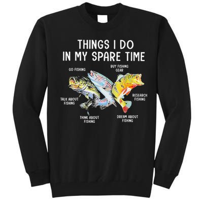 Things I Do In My Spare Time Funny Fishing Tall Sweatshirt