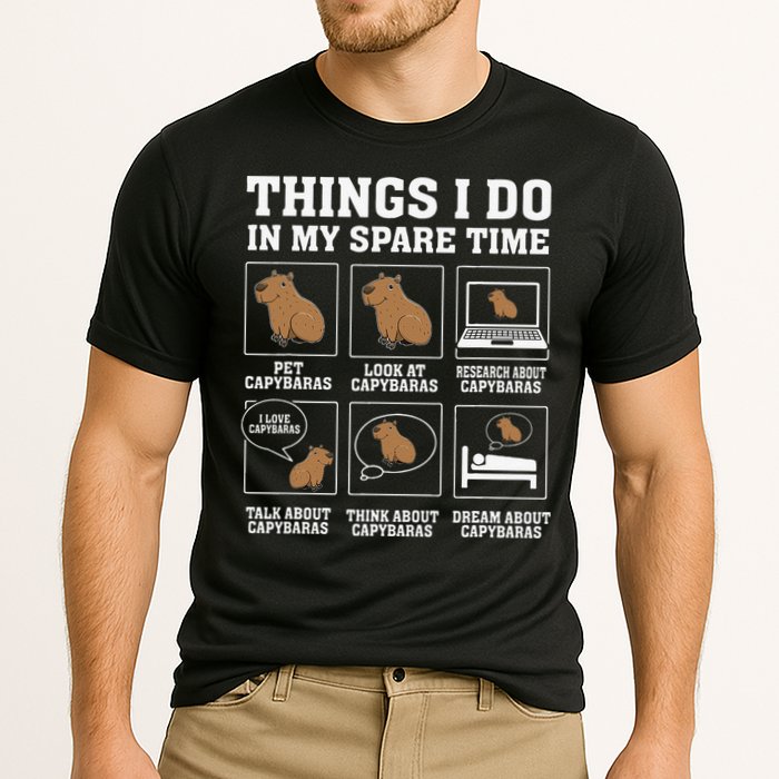 Things I Do In My Spare Time Capybara Funny Capybaras Rodent  Performance Shirt