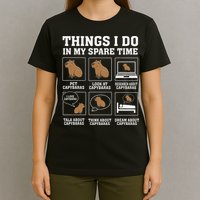 Things I Do In My Spare Time Capybara Funny Capybaras Rodent  T-Shirt