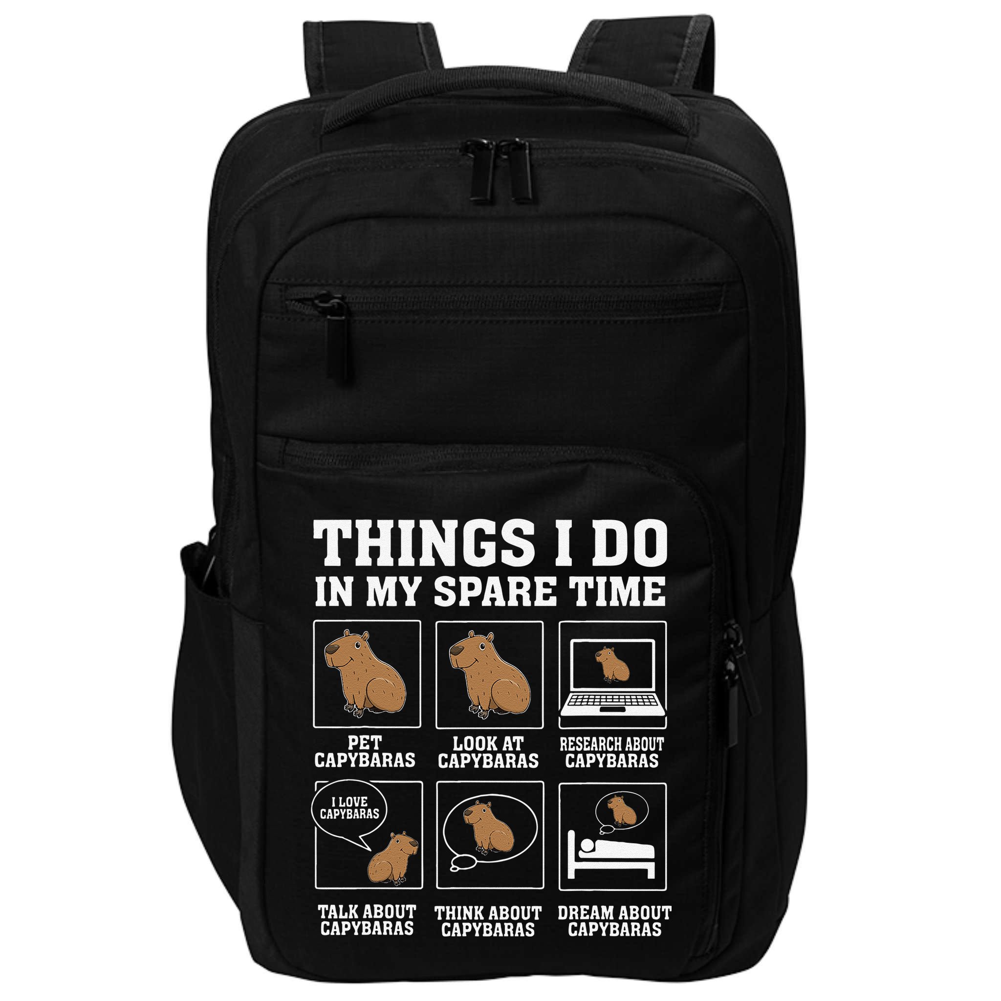 Things I Do In My Spare Time Capybara Funny Capybaras Rodent  Impact Tech Backpack