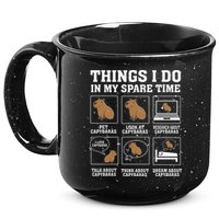 Things I Do In My Spare Time Capybara Funny Capybaras Rodent  15oz Campfire Ceramic Mug