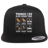 Things I Do In My Spare Time Capybara Funny Capybaras Rodent  Flatbill Hat