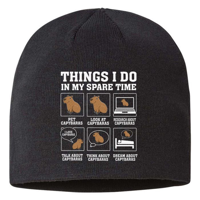 Things I Do In My Spare Time Capybara Funny Capybaras Rodent  Sustainable Beanie