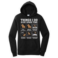 Things I Do In My Spare Time Capybara Funny Capybaras Rodent  Women's Pullover Hoodie