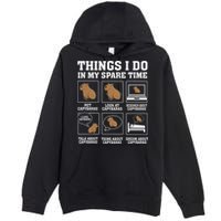 Things I Do In My Spare Time Capybara Funny Capybaras Rodent  Premium Pullover Hoodie