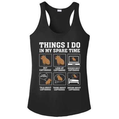 Things I Do In My Spare Time Capybara Funny Capybaras Rodent  Ladies PosiCharge Competitor Racerback Tank