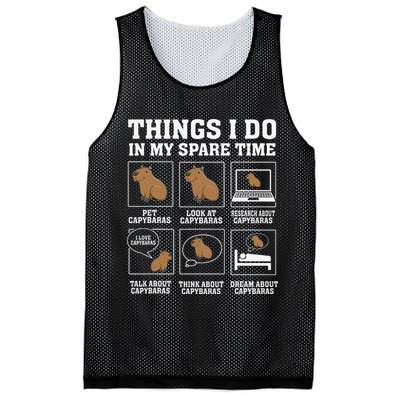 Things I Do In My Spare Time Capybara Funny Capybaras Rodent  Mesh Reversible Basketball Jersey Tank
