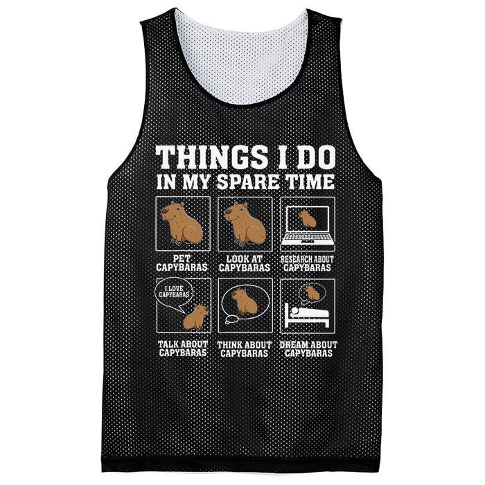 Things I Do In My Spare Time Capybara Funny Capybaras Rodent  Mesh Reversible Basketball Jersey Tank