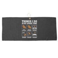 Things I Do In My Spare Time Capybara Funny Capybaras Rodent  Large Microfiber Waffle Golf Towel