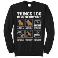 Things I Do In My Spare Time Capybara Funny Capybaras Rodent  Tall Sweatshirt