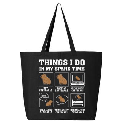 Things I Do In My Spare Time Capybara Funny Capybaras Rodent  25L Jumbo Tote