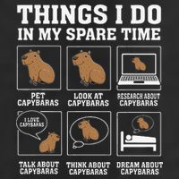 Things I Do In My Spare Time Capybara Funny Capybaras Rodent  25L Jumbo Tote