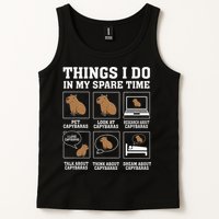 Things I Do In My Spare Time Capybara Funny Capybaras Rodent  Tank Top