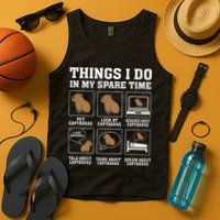 Things I Do In My Spare Time Capybara Funny Capybaras Rodent  Tank Top
