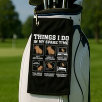 Things I Do In My Spare Time Capybara Funny Capybaras Rodent  Golf Towel