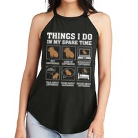 Things I Do In My Spare Time Capybara Funny Capybaras Rodent  Women's Perfect Tri Rocker Tank