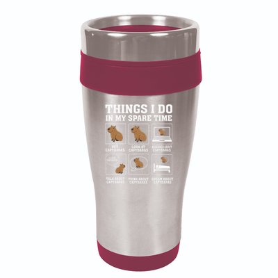 Things I Do In My Spare Time Capybara Funny Capybaras Rodent  16oz Travel Tumbler